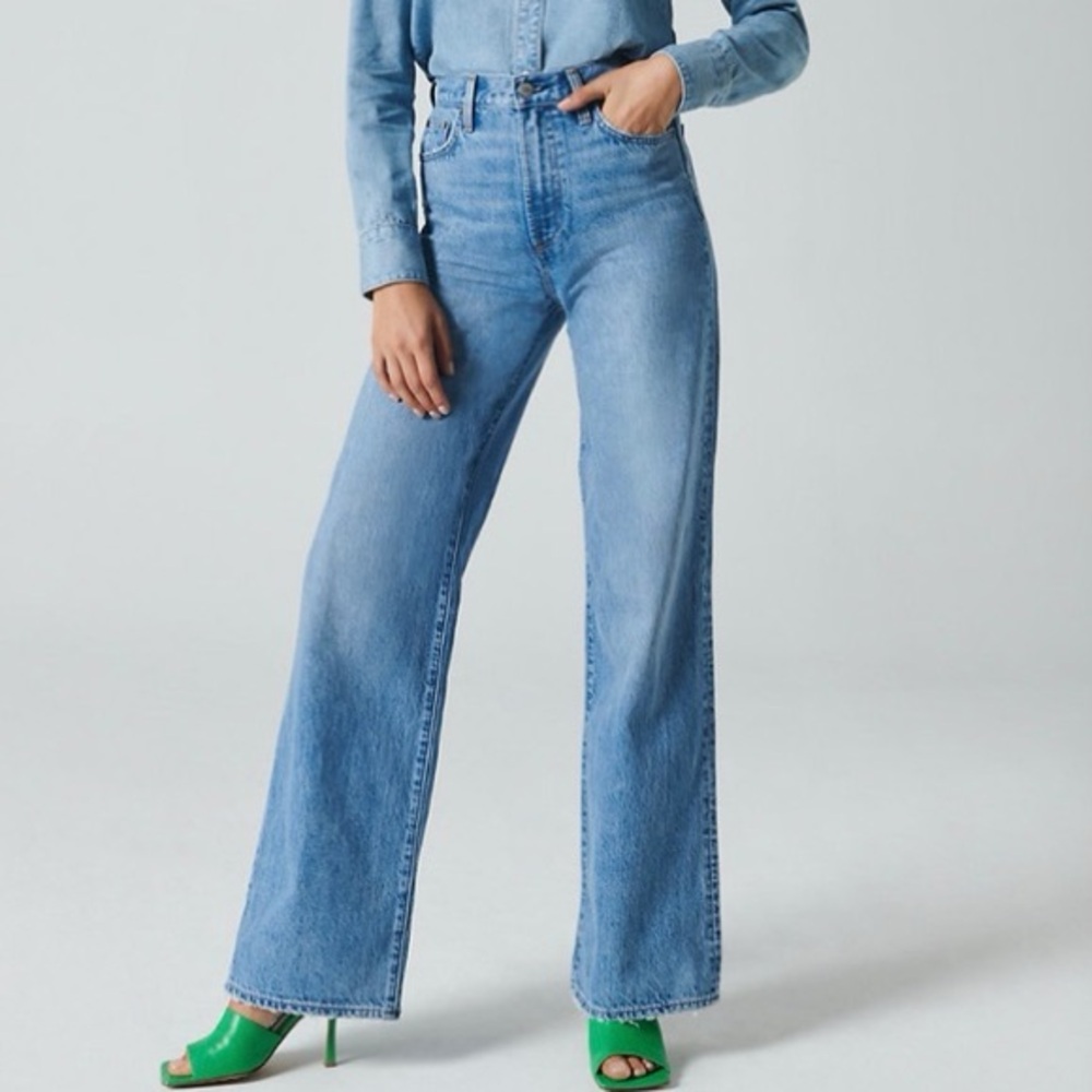 Denim Forum Coco Light Blue Wide Leg Jeans - Picture 2 of 13